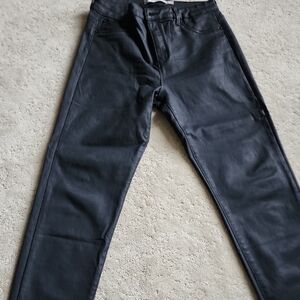 Tractr Black Leathette Jeans 10/30